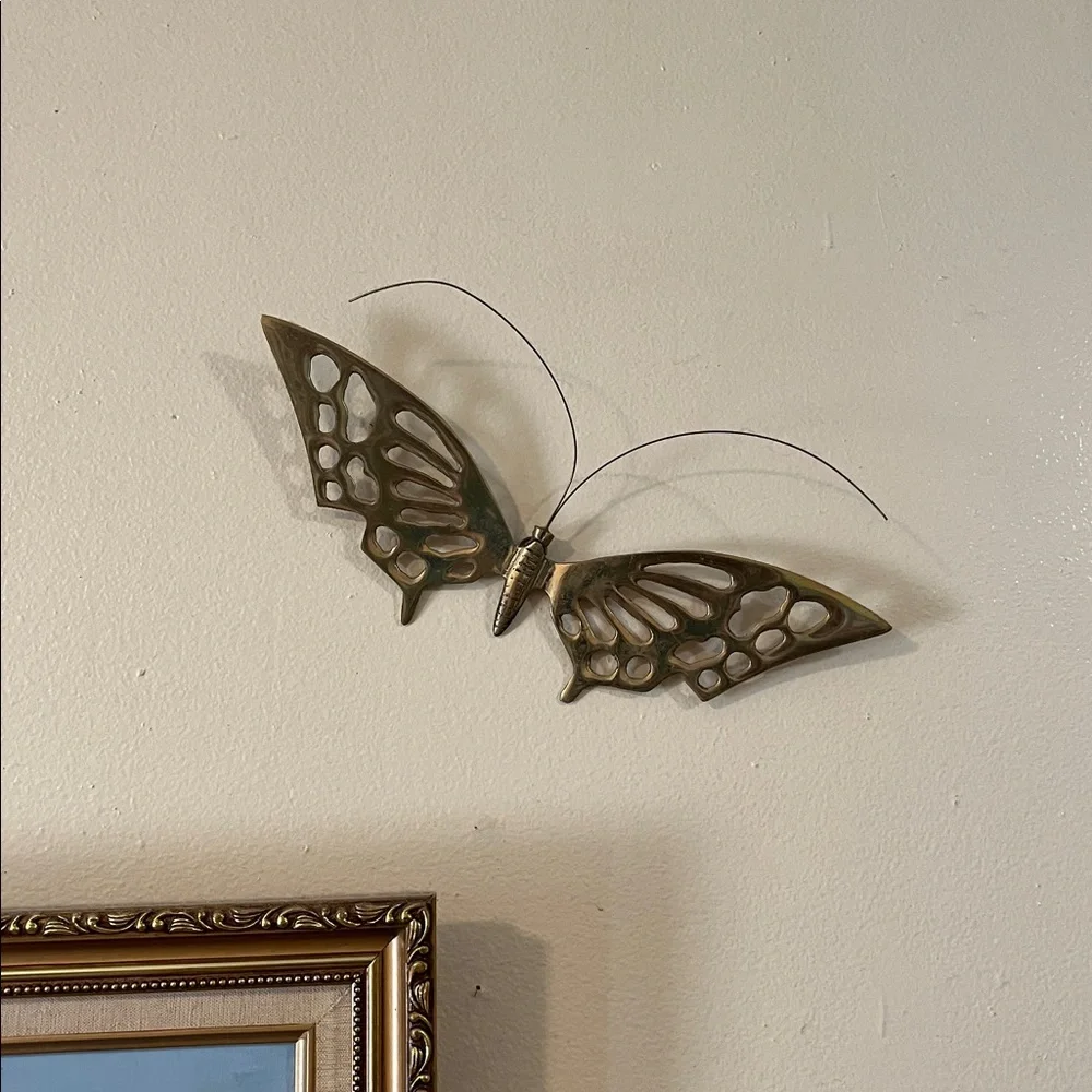 4 BRASS BUTTERFLIES THICK - Solid -Various Sizes - Excellent Condition - Vintage
